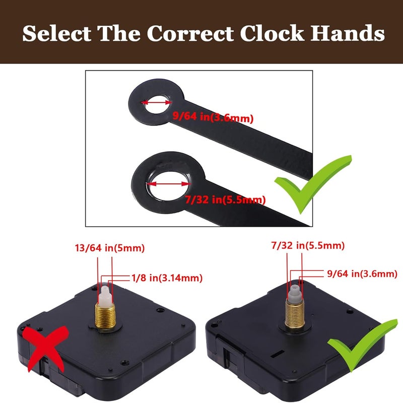 MakerTick Upgraded Clock Mechanism Replacement - Battery Operated Quartz Movement with 23/32 Shaft, Silent Sweep Motor for DIY Wall Clock Repair & Crafting (No Hands Included, ROHS/CE Certified) - Image 3